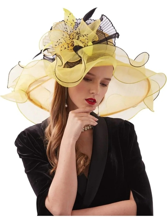 Elegant Floral Organza Fascinator Hat for Women | Tea Party, Wedding, Church main image 6